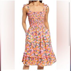 Draper James Orange Blossom smocked dress